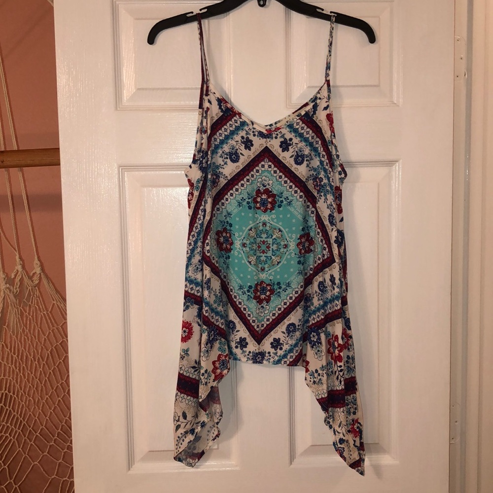 Miami multi-color high low style tank top